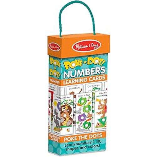 Amazon.com: Melissa & Doug Poke-A-Dot Jumbo Number Learning Cards - 13 Double-Sided Numbers, Shapes, and Colors Cards with Buttons to Pop Interactive Learning Activity For Kids : Toys & Games