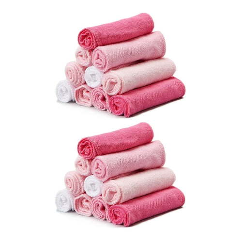 Spasilk 20 Terry Washcloth Wipes Set for Newborns and Infant Boys and Girls, Pink, Ideal Baby Shower Gift Pack