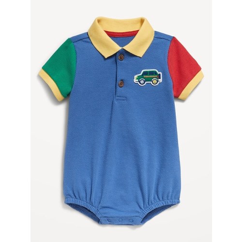 Short-Sleeve Polo One-Piece for Baby