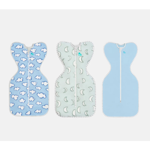Swaddle Up Starter Bundle 1.0 | 0.2 TOG | Dusty Blue Daydream | Olive Eclipse | Light Blue