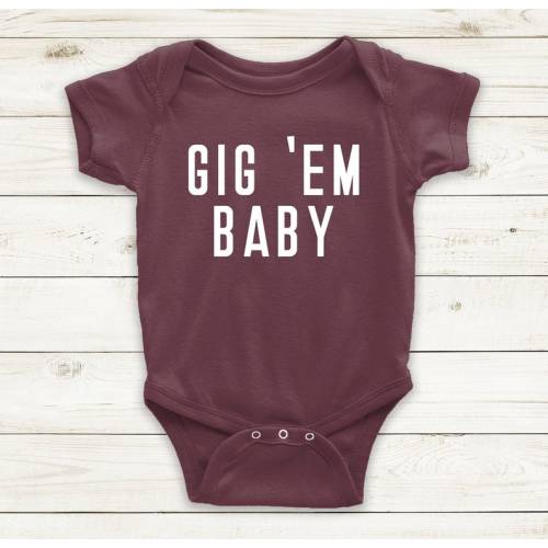 Gig em Aggies ®, Texas A&M ® Shirt, TAMU ®, Gig 'em Baby, Gig Em Shirt, Gig Em Outfit, Aggie Shirt, Aggie Tee, Aggie Baby, Aggie Spirit - Etsy