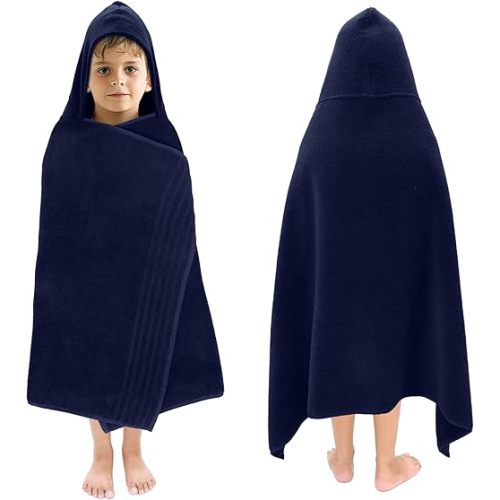 ORIGINAL KIDS Hooded Bath Towel Wrap -Super Zero Twist 100% Cotton Large Oversized Hooded Kids Towel - Toddler Shower Pool Beach - Super Soft Absorbent Quick Dry Easy Care Gift - 30x54 - Magical Navy