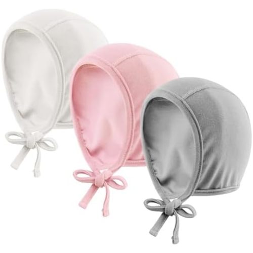 JANGANNSA Newborn Baby Hospital Hat Infant Set Head Cap Lovely Ears Belt Beanie 0-6Months