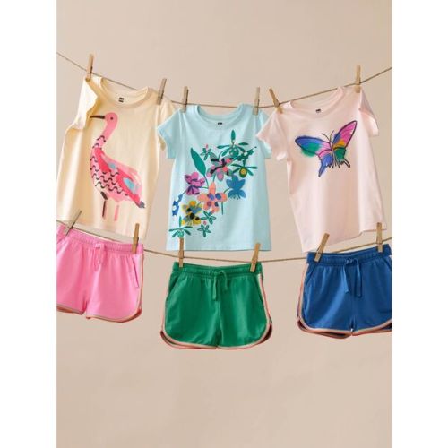 Scarlet Ibis Graphic Tee, Cornhusk - Tea Collection | Maisonette