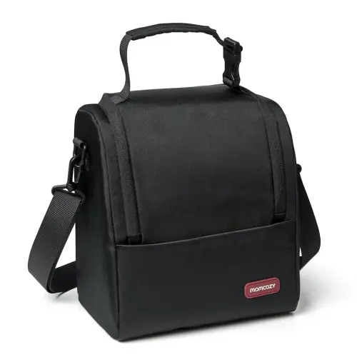 Momcozy Insulated Baby Bottle Bag, Multi-Function Breastmilk Cooler Bag, Fit as Wine Carrier or for Milk Bottles Like Dr. Brown, Comotomo, Philips, Nuk, Lansinoh, etc. (Black)