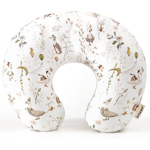 GRSSDER Nursing Pillow Cover Stretchy Minky Removable Nursing Covers for Breastfeeding Pillows, Ultra Soft Comfortable Slipcover for Boy and Girls, Cute Duck Pattern