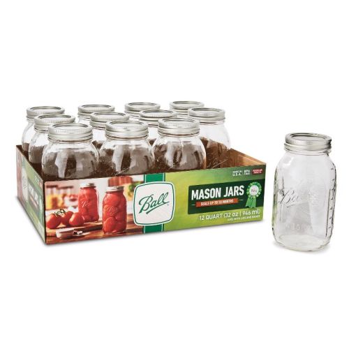 Ball 32oz 12pk Glass Regular Mouth Mason Jar with Lid and Band