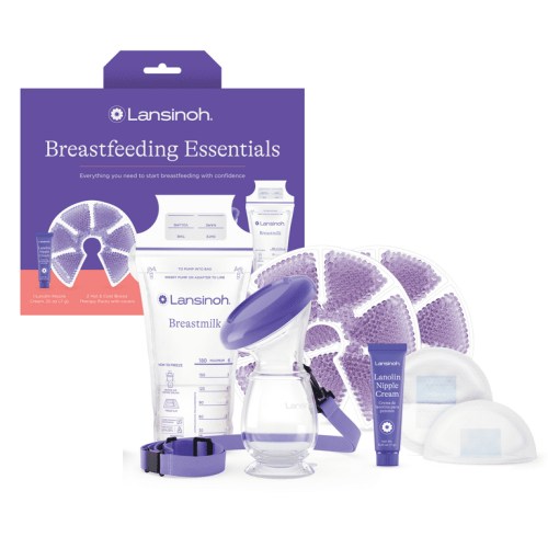 Lansinoh Breastfeeding Essentials Kit for Nursing Moms, 77 Pieces