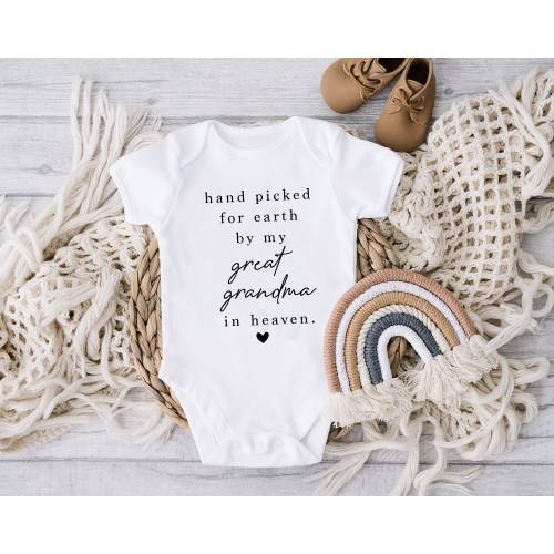 Hand picked for earth by my great grandma in heaven, Baby Bodysuit, Baby Clothes, Baby Shower Gift, Newborn Gift, Baby Announcement, Baby