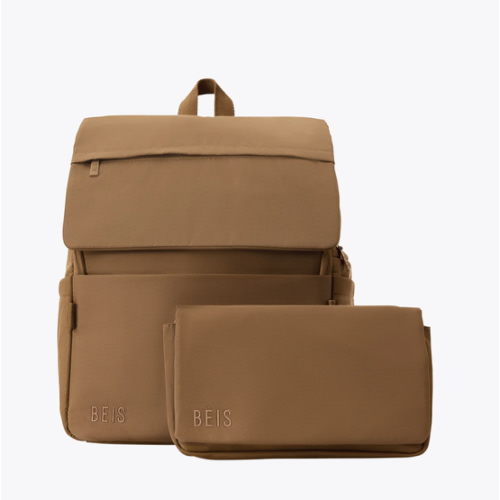 BÉIS 'The Ultimate Diaper Backpack' in Camel - Diaper Bag Backpack in Camel Brown