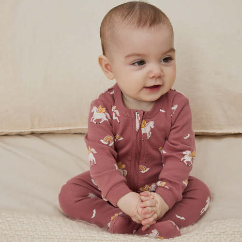 Rainbow Pegasus Print on Dark Pink Sleeper