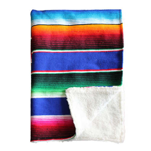 Baja Baby™ Mexican Serape Baby Blanket -Blue - Del Mex