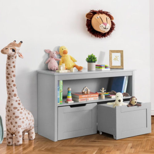 CAPHAUS Storage Organizer with 2 Wheeled Drawers and Shelf, Compact Floor Cabinet for Home, Office or Bedroom | Wayfair