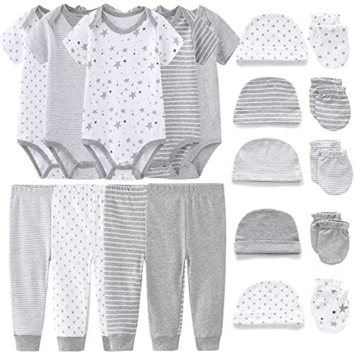 Chamie Newborn Baby Cute Design Bodysuit Short Sleeve One-Piece Baby Clothes for Boys and Girls