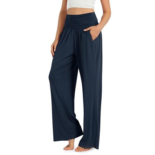 ODODOS Women's Wide Leg Palazzo Lounge Pants with Pockets Light Weight Loose Comfy Casual Pajama Pants-26/28/30"/32" Inseam