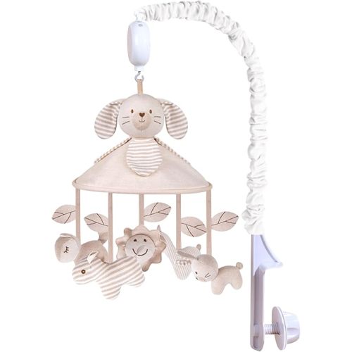 Baby Musical Mobile - Rabbit Umbrella Stripes Baby Crib Mobile Toy for Boys Girls with 12 Lullabies Rotating Music Box for Home Daily Use Nursery Decor Calming Soother