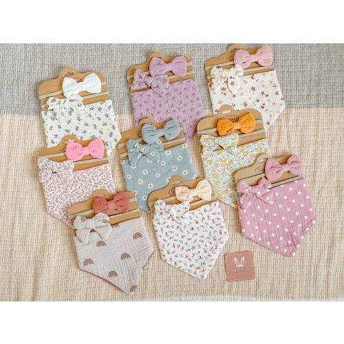 Baby Reversible Bibs | Vintage Triangle Muslin Bibs | Baby Girl Shower Gift | Double Side Cute Bibs | Toddler Boho Floral Bibs