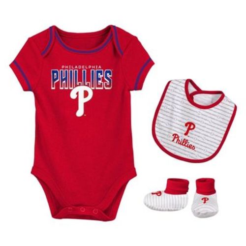 MLB Philadelphia Phillies Infant Boys' Short Sleeve Layette Set - 6-9M