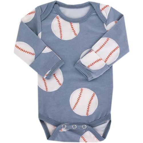 Copper Pearl Long Sleeve Bodysuit Baby: Ultra Soft Baby for Newborns, Boys, and Girls - Stylish, Comfortable, Overlap Shoulders, Premium Knit Fabric - 0-3 Months, Slugger