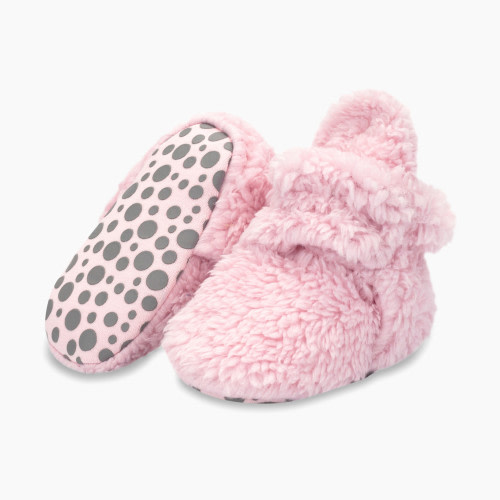 Zutano Furry Gripper Bootie - Baby Pink Furry, 3 M