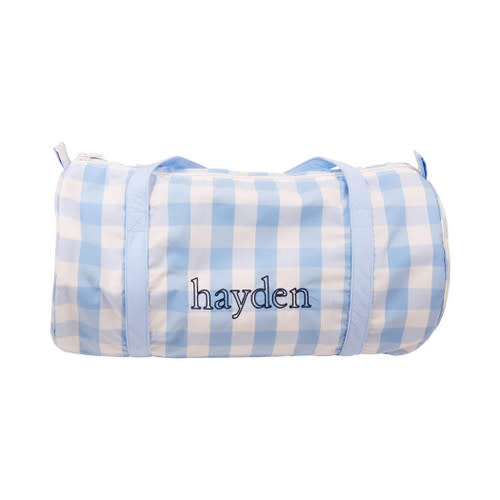 Blue Check Duffel Bag - Cecil and Lou