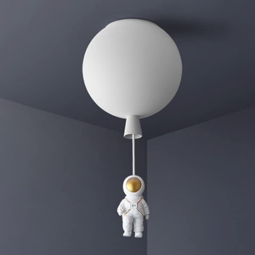 Modern Simple Ceiling Lamp Astronaut Flush Mount Light Fixture for Bedroom - 110V-120V 12" Astronaut