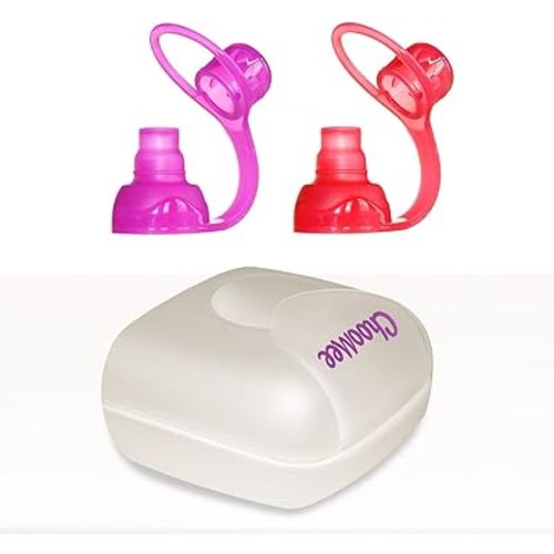 ChooMee SoftSip Food Pouch Tops | Red Purple + White Travel case | Prevent Spills and Protect Childs Mouth