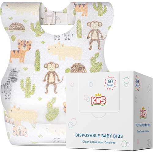 Disposable Baby Bibs for Baby Boys and Girls - Individually Packaged - Hygienic, Soft and Leakproof (20 PCS / 60 PCS)