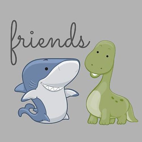 Dinosaur Shark Friends - Baby Dino And Baby Shark | Baby One-Piece
