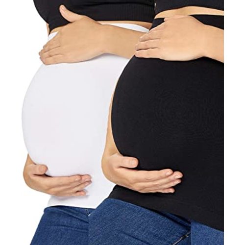 Combination of Maternity Shirts Extenders and Pants Waist Extenders, Seamless Maternity Belly Band