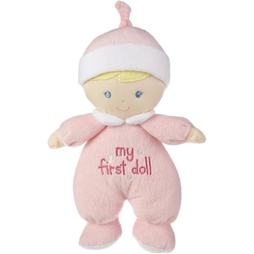 Ganz My First Doll Soft Plush Doll with Blonde Hair and Pink Outfit - I Rattle!
