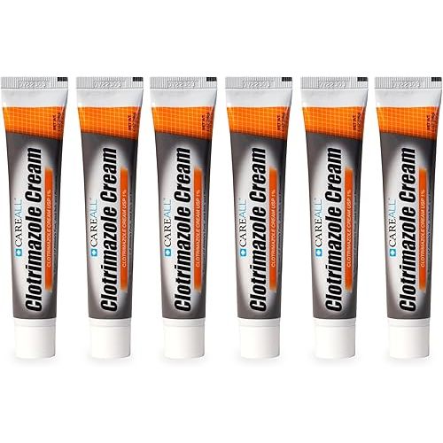 CareAll Clotrimazole Antifungal Cream 1% USP 1.0 oz. (6 Pack), Cures Most Athlete’s Foot, Jock Itch and Ringworm, Sooths and Relieves Itching, Burning and Cracking from These Conditions