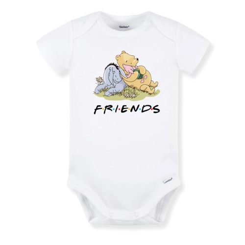 MangoHouse Classic Pooh And Friends Cute Baby Bodysuit Shirt Premium Custom Baby Clothes Unisex Gift for Mom Newborn