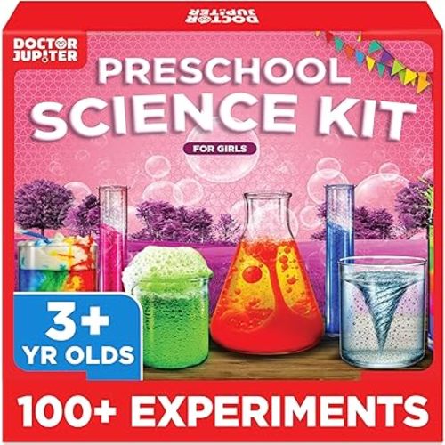 Doctor Jupiter Preschool Science Kit for Girls Ages 3-5 | Toddler Learning Activities, Birthday Gift Ideas for 3-4-5 Year Old Girls | Learning & Educational Toy STEM Kit with 100+ Experiments