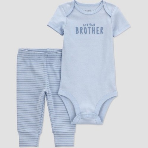 Carter's Just One You® Baby Boys' 2pc Little Brother Top and Bottom Set - Blue 3M