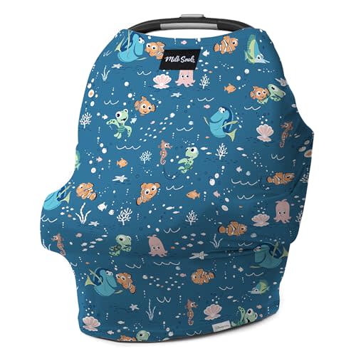 Milk Snob Original Disney Pixar 5-in-1 Baby Cover, Breastfeeding, Car Seat, Carrier, Stroller, High Chair, Shopping Cart, Canopy, Baby Shower Gender Neutral Gifts, Nursing Top (Finding Nemo)