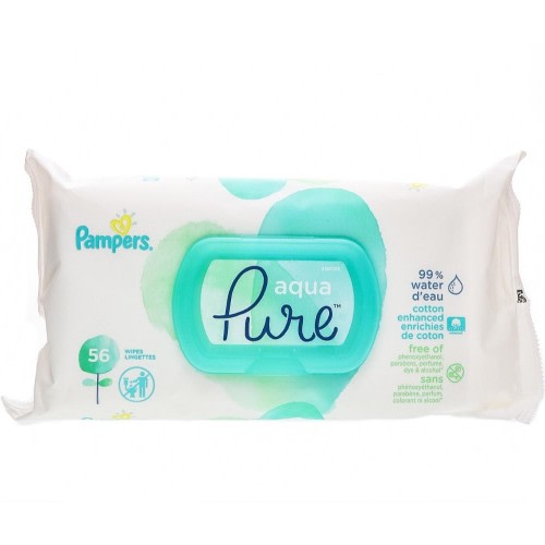 Pampers Aqua Pure Wipes Travel Pack 56 ea
