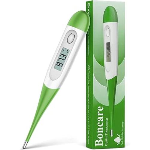 Boncare Thermometer for Adults with 10 Seconds Fast Reading, Digital Oral Thermometer for Fever (Green)