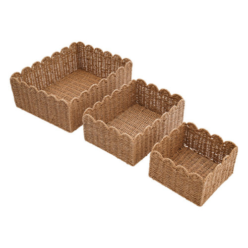 Bayou Breeze 3PCS Scalloped Edge Storage Baskets | Wayfair