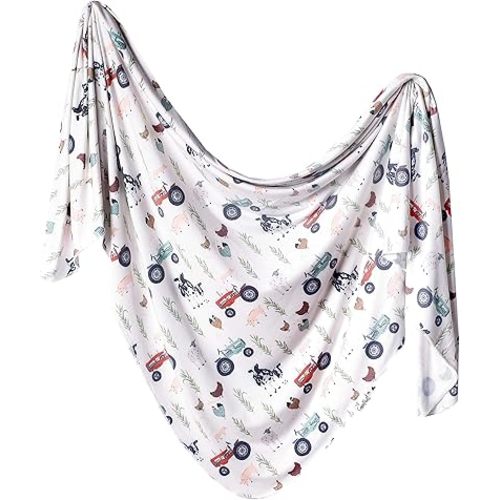 Copper Pearl Large Premium Knit Baby Swaddle Receiving Blanket Jo