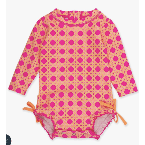 Mermaid Long Sleeve One Piece Rash Guard - 3-6m