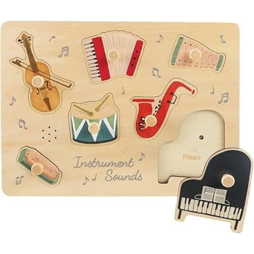 Freniland Musical Instruments Sound Puzzle for Toddlers, Wooden Music Sound Puzzle, Montessori Educational Toy for 18M+