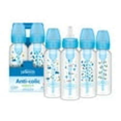 Dr. Brown's Anti-Colic Options+ Narrow Baby Bottles, Blue Nature Designs, 8oz, 4 Pack