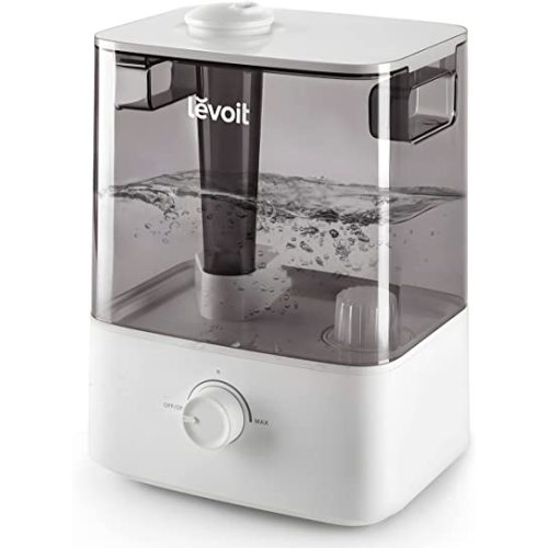LEVOIT Classic300 Ultrasonic Top Fill Humidifier, Extra Large 6L Tank Last 60-Hour - Super Quiet, Easy to Use and Clean, 360° Rotation Nozzle, Simple Knob Control, Handle, Auto Shut Off, Gray