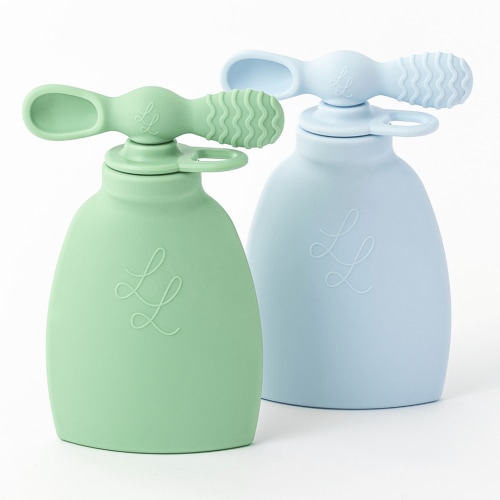 The Palmetto Pouch 2-Pack: Nontoxic Reusable Smoothie Pouch - Green & Blue