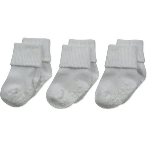 Jefferies Socks Unisex Baby Organic Cotton Non-Skid Turn Cuff Socks 3 Pair Pack