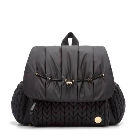 Levy Stylish Diaper Backpack - Black Herringbone
