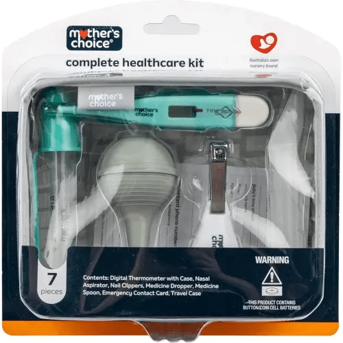 Mother’s Choice Complete Healthcare Kit - 3-in-1 Thermometer, Nasal Aspirator, Medicine Dropper & Spoon- Baby First Aid, Travel & Gift and Newborn Health Essentials Health Organiser