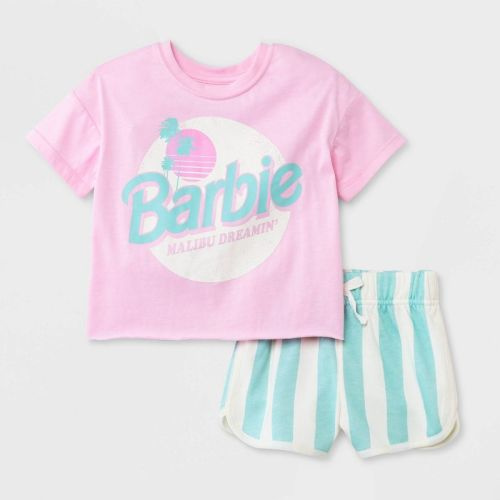 Toddler Girls' Barbie Top and Bottom Set - Pink, Size: 12M