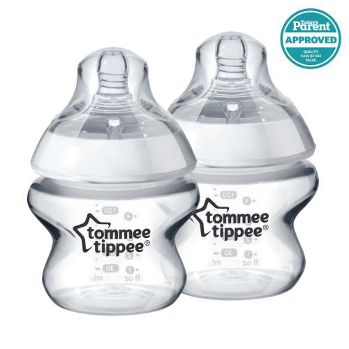 Tommee Tippee Closer to Nature Baby Bottle, 5oz, Award-winning nipple, 2ct